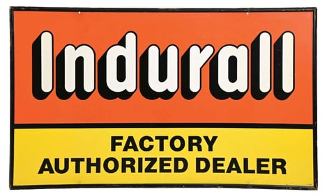 INDURALL FACTORY AUTHORIZED DEALER SELF FRAMED TIN SIGN