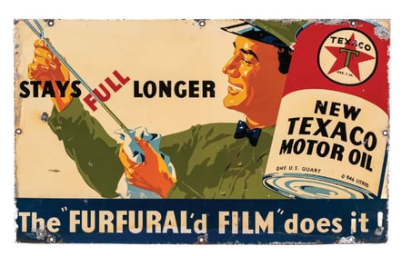 NEW TEXACO MOTOR OIL PAINTED METAL SIGN