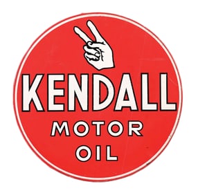 KENDALL MOTOR OIL TIN SERVICE STATION SIGN.
