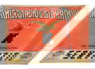 KINGSTON OIL COMPANY SERVIZIO SELF FRAMED TIN SIGN.