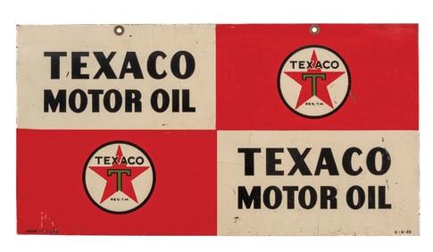 TEXACO MOTOR OIL TIN SIGN