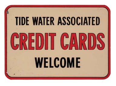 TIDEWATER OIL CREDIT CARD SIGN
