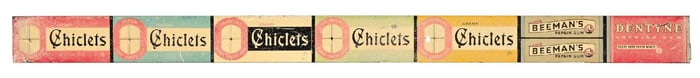 CHICLETS BEEMAN'S PEPSIN GUM & DENTYNE TIN GUM RACK DISPLAY SIGN