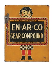 EN-AR-CO GEAR COMPOUND TIN LUBSTER PLATE SIGN