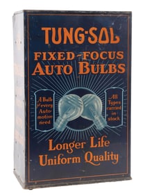 TUNG-SOL COUNTERTOP LIGHT BULB DISPLAY CABINET