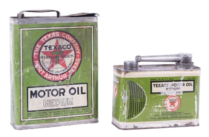 COLLECTION OF 2: TEXACO MOTOR OIL CANS
