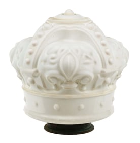 WHITE CROWN GASOLINE ONE PIECE CAST GLASS GLOBE.
