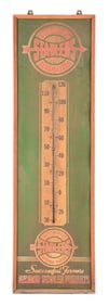 STABLERS SUPERIOR FERTILIZERS TIN THERMOMETER W/ WOOD FRAME