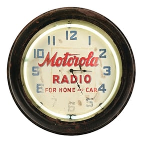 MOTOROLA RADIO FOR HOME AND CAR KOLUX ADVERTISING NEON CLOCK