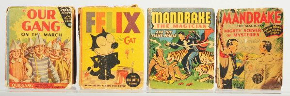 Lot of 4: Assorted Big Little Books.: Includes "Our Gary", "Mandrake" and "Felix the Cat". Condition (Good).