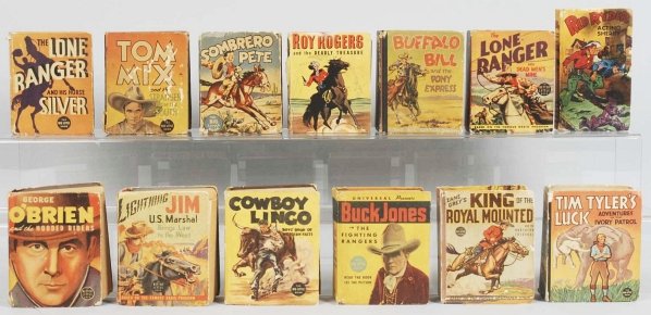 Lot of 13: Western Themed Big Little Books.: Includes characters such as Lone Ranger, Buffalo Bill, Roy Rogers and others. Condition (Good - Very Good).