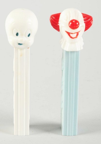 Lot of 2: Character Pez Dispensers.: Includes one die-cut Casper and one die-cut Bozo. Both are rare Pez. Condition (Excellent). Size Largest: 4" T.