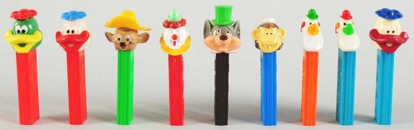 Lot of 9: Pez Dispensers.: Condition (Excellent Plus). Size Largest: 4 - 1/4" T.