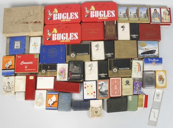 Lot of 40+ Playing Card Sets.: Mostly mint in boxes. Condition (Very Good - Excellent).