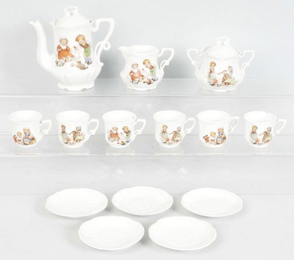 Lot of 16: German Child's Tea Set.: Minor chips. Condition (Very Good - Excellent). Size Largest: 5" T.