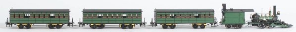 Lot of 2: Lionel Heritage John Bull Train Set.: Contemporary. Includes engine-tender and two passenger cars. Also includes a separate box with an add-on coach. Sealed in original boxes along with shipping boxes. Condition (Mint).