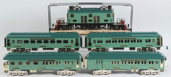 American Flyer President's Special Train Set.: Contemporary. Made by MTH for Lionel. Standard gauge. Includes locomotive in two-tone blue, no. 4390 Academy club car, no. 4391 Academy pullman car, no. 4392 Army-Navy observation car, and no. 4393 We