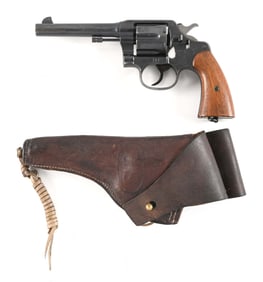 (C) COLT ARMY MODEL 1917 DOUBLE ACTION REVOLVER WITH HOLSTER.