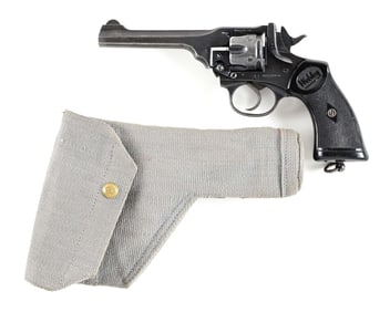 (C) WEBLEY MARK IV .38/200 DOUBLE ACTION REVOLVER WITH HOLSTER.