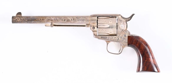 (M) ENGRAVED UBERTI SINGLE ACTION REVOLVER IN .44-40.