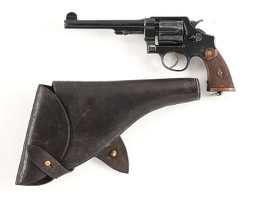 (C) SMITH & WESSON 2ND MODEL .455 HAND EJECTOR DOUBLE ACTION REVOLVER WITH HOLSTER.