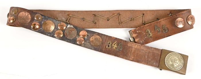 WWI SOUVENIR "HATE" BELT.
