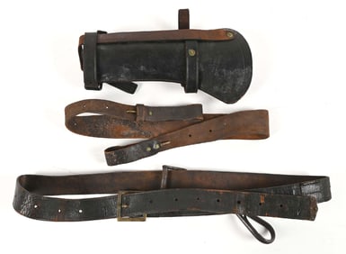 LOT OF 3: CARBINE BOOT, CARBINE SLING, AND RIFLE SLING.