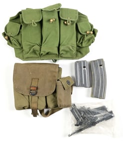 LOT OF 8 FIREARMS MAGAZINES. & AR 15 CONVERSION KIT PLUS BAGS