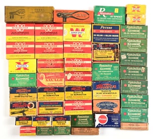 LOT (43) BOXES OF COLLECTABLE CENTER FIRE RIFLE AMMUNITION