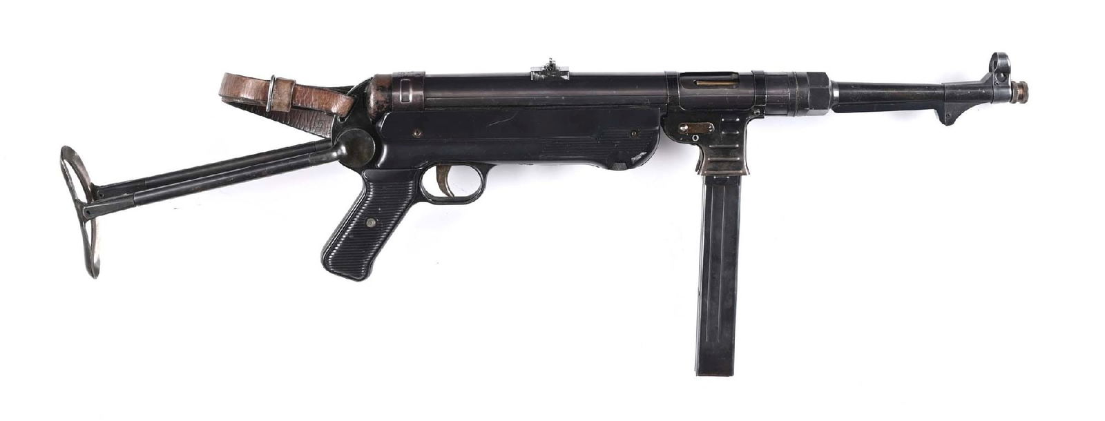 MP-40 DUMMY GUN.: MP-40 SMG Dummy Gun marked "MP40, mgc68" which was known to be made in Japan decades ago, with an original German WWII 32-round magazine marked "98E, 41" and "M.P. 38u40". Dummy functions correctly an