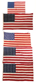 LOT OF 5: US WWII ERA FLAGS.
