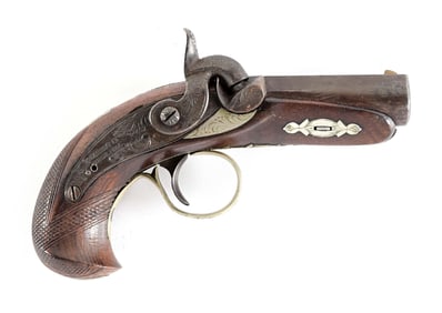 (A) WALLIS & BIRCH PHILADELPHIA DERRINGER PERCUSSION PISTOL.