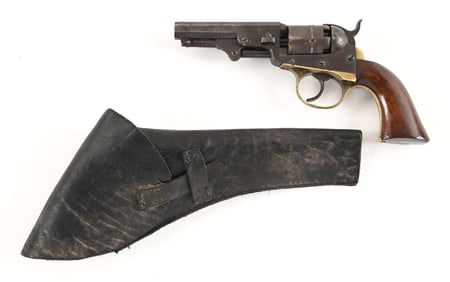 (A) COOPER FIREARMS POCKET PERCUSSION REVOLVER WITH HOLSTER.