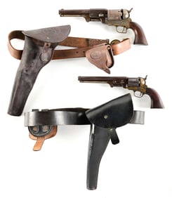 LOT OF 2: REPRODUCTION PERCUSSION REVOLVERS WITH RIGS.