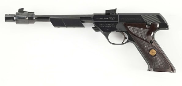 (C) HI-STANDARD SUPERMATIC CITATION MODEL 104 SEMI AUTOMATIC TARGET PISTOL.