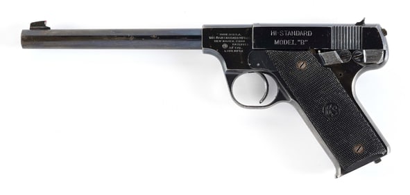 (C) PRE WAR HI-STANDARD MODEL B SEMI AUTOMATIC PISTOL.