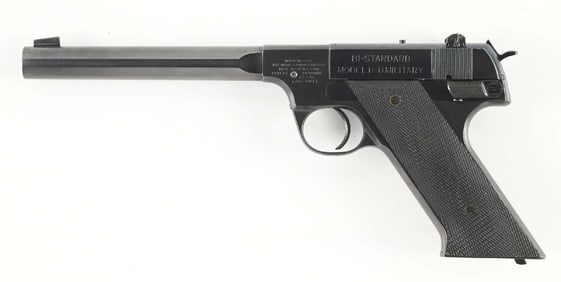 (C) HI-STANDARD MODEL H-D MILITARY SEMI AUTOMATIC TARGET PISTOL.