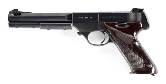 (C) HI-STANDARD SUPERMATIC MODEL S-101 SEMI AUTOMATIC TARGET PISTOL WITH BOX.