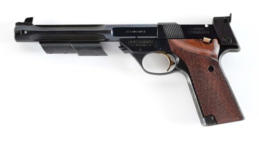 (C) HI-STANDARD SUPERMATIC TROPHY SEMI AUTOMATIC TARGET PISTOL.
