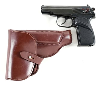 (C) EAST GERMAN MAKAROV SEMI-AUTOMATIC PISTOL WITH HOLSTER.
