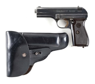 (C) NAZI MARKED CZ MODEL 27 .32 ACP SEMI-AUTOMATIC PISTOL WITH HOLSTER.