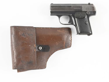 (C) DREYSE .25 ACP SEMI-AUTOMATIC POCKET PISTOL WITH HOLSTER.