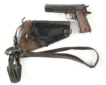 (C) INTERARMS SILVER CUP WITH A ITHACA GUN CO. SLIDE SEMI AUTOMATIC 1911.