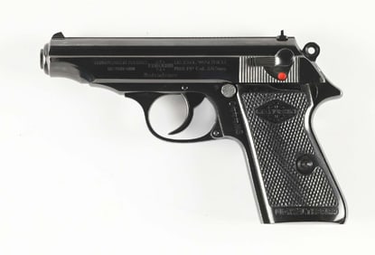 (M) MANURHIN MADE WALTHER PP SEMI AUTOMATIC PISTOL IN BOX.