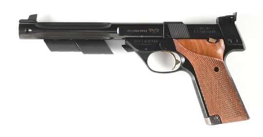 (C) HIGH STANDARD SUPERMATIC TROPHY SEMI AUTOMATIC TARGET PISTOL WITH BOX