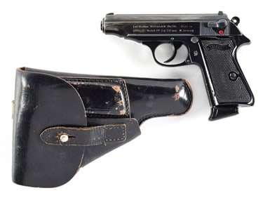 (C) HESSE POLICE WALTHER PP SEMI AUTOMATIC PISTOL WITH HOLSTER.