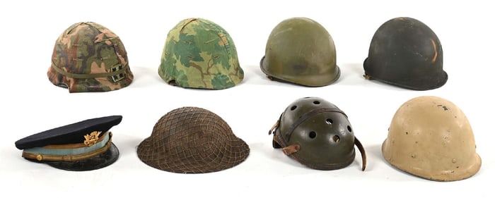 LOT OF US WWII-COLD WAR HELMETS.