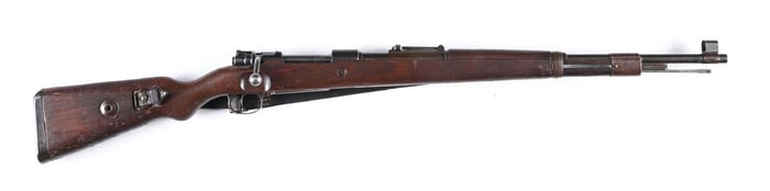 (C) GUSTLOFF-WERKE BCD 43 CODE K98 MAUSER BOLT ACTION RIFLE (1943).