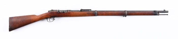 (A) UNIT MARKED SPANDAU MODEL 1871/84 MAUSER BOLT ACTION RIFLE.