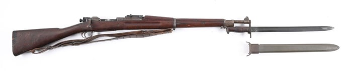 (C) WWI SPRINGFIELD MODEL 1903 BOLT ACTION RIFLE WITH BAYONET (1917).